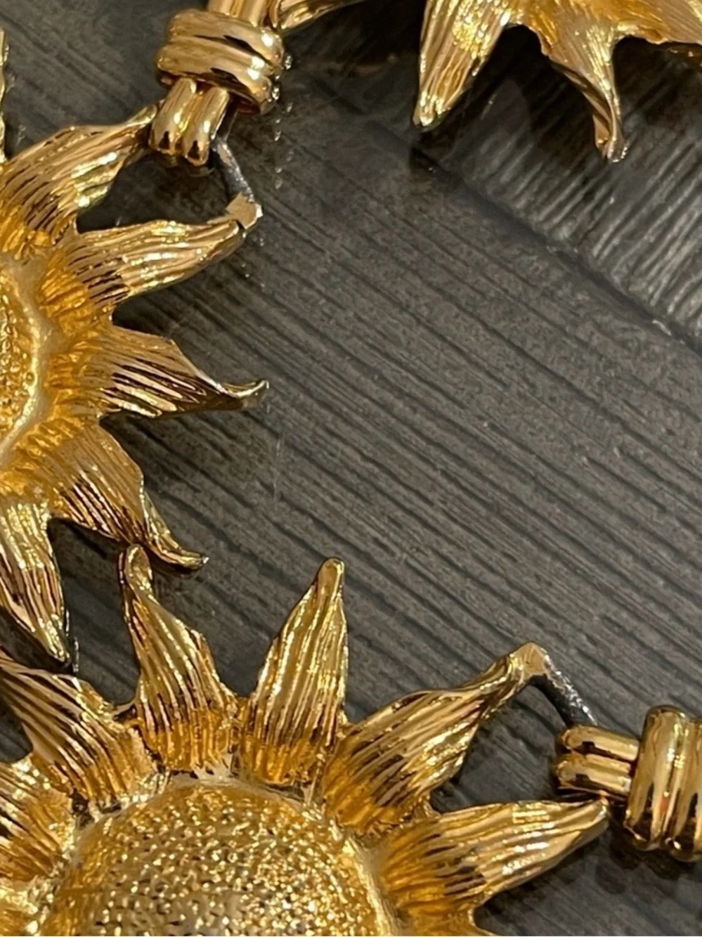 Vintage Gold-tone Metal Sunflower - Daisy Chain Belt
